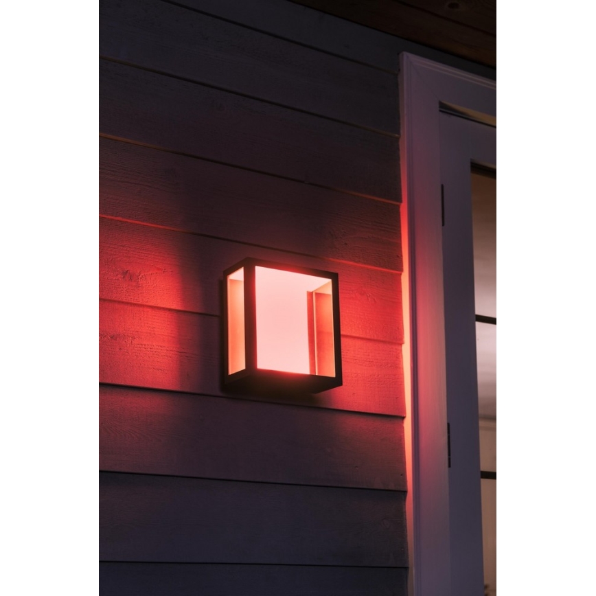 Philips - LED RGBW Dimbare wandlamp voor buiten Hue IMPRESS 2xLED/8W/230V IP44
