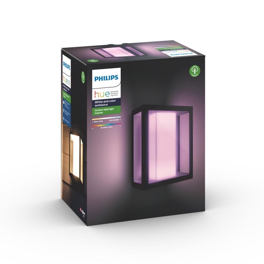 Philips - LED RGBW Dimbare wandlamp voor buiten Hue IMPRESS 2xLED/8W/230V IP44