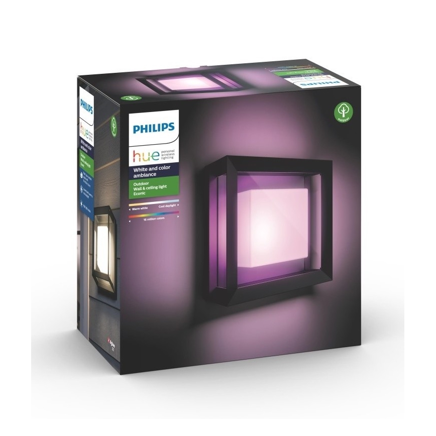 Philips - LED RGBW Dimbare wandlamp voor buiten Hue ECONIC LED/15W/230V 2000-6500K IP44