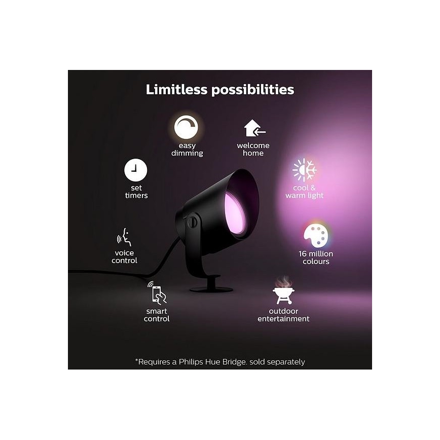 Philips - LED RGB Dimbare buitenlamp Hue LILY LED/15W/230V IP65