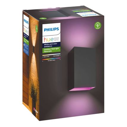 Philips - LED RGBW Dimbare wandlamp voor buiten Hue RESONATE 2xLED/8W/230V 2000-6500K IP44