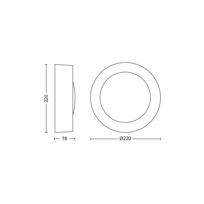 LED RGBW Applique murale extérieure à intensité variable Hue DAYLO LED/15W/230V 2000-6500K IP44