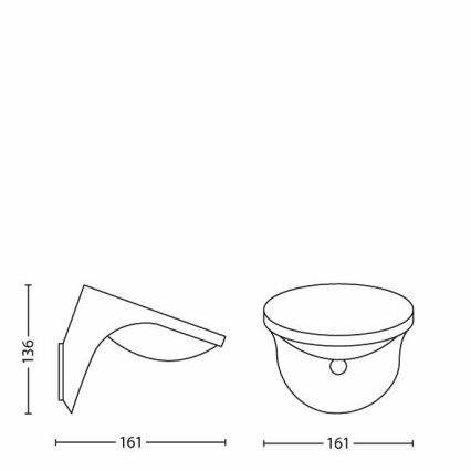 Philips 17808/87/16 - Éclairage solaire avec détecteur MYGARDEN DUSK 1xLED/1W/3,7V 2200 mAh IP44