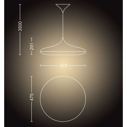 Philips - Dimbare LED Hanglamp aan een koord Hue CHER LED/39W/230V + afstandsbediening