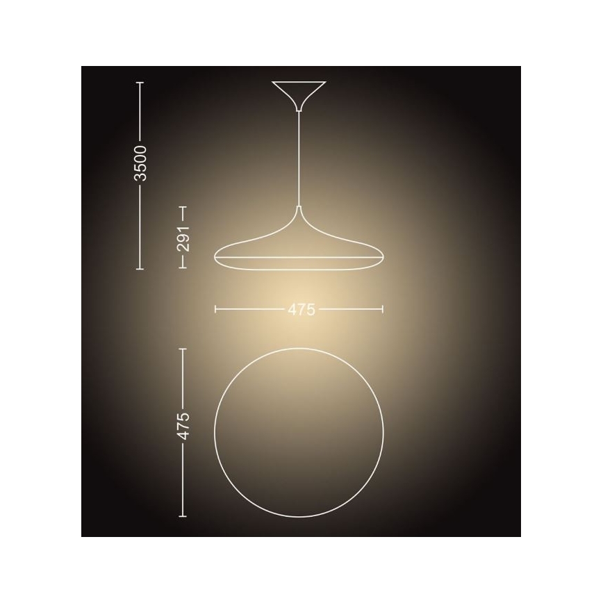 Philips - Dimbare LED Hanglamp aan een koord Hue CHER LED/39W/230V + afstandsbediening