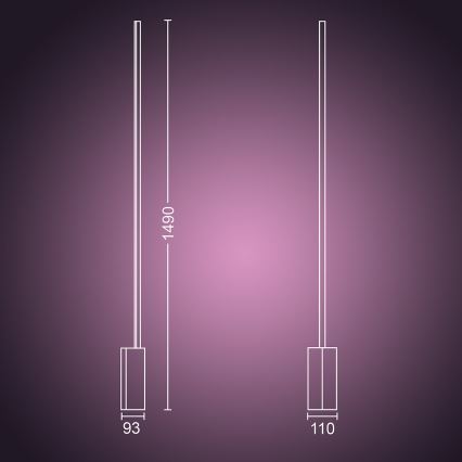 Philips - Staande LED RGB Lamp Hue SIGNE 1xLED/32W/230V