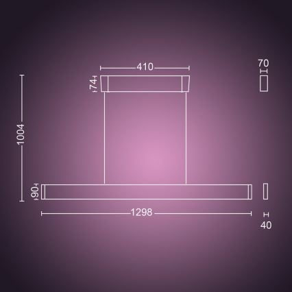 Philips – LED Hanglamp on a String Hue ENSIS White And Colour Ambiance 2×LED/39W/230V