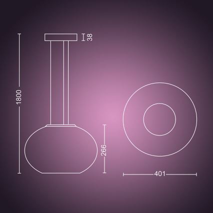 Philips 40906/31/P9 - Suspension LED avec fil HUE FLOURISH LED/39W/230V