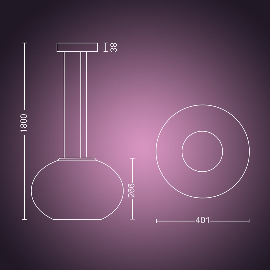 Philips 40906/31/P9 - Suspension LED avec fil HUE FLOURISH LED/39W/230V