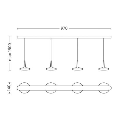 Philips 40910/17/16 - LED Hanglamp INSTYLE ATTILIO 4xLED/4,5W/230V