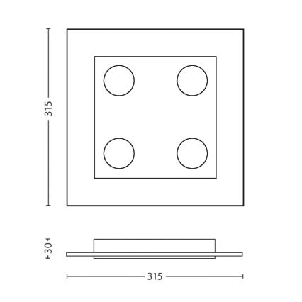 Philips 40925/60/16 - plafonnier LED INSTYLE MATRIX 4xLED/4,5W/230V