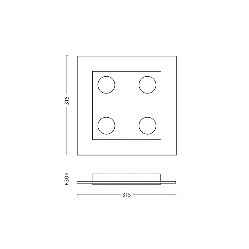 Philips 40925/60/16 - plafonnier LED INSTYLE MATRIX 4xLED/4,5W/230V