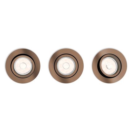 Philips 50393/05/PN - SET 3x Inbouwverlichting DONEGAL 1xGU10/5,5W/230V