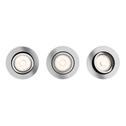 Philips 50393/11/PN - PACK 3x Luminaire encastrable DONEGAL 3xGU10/5,5W/230V