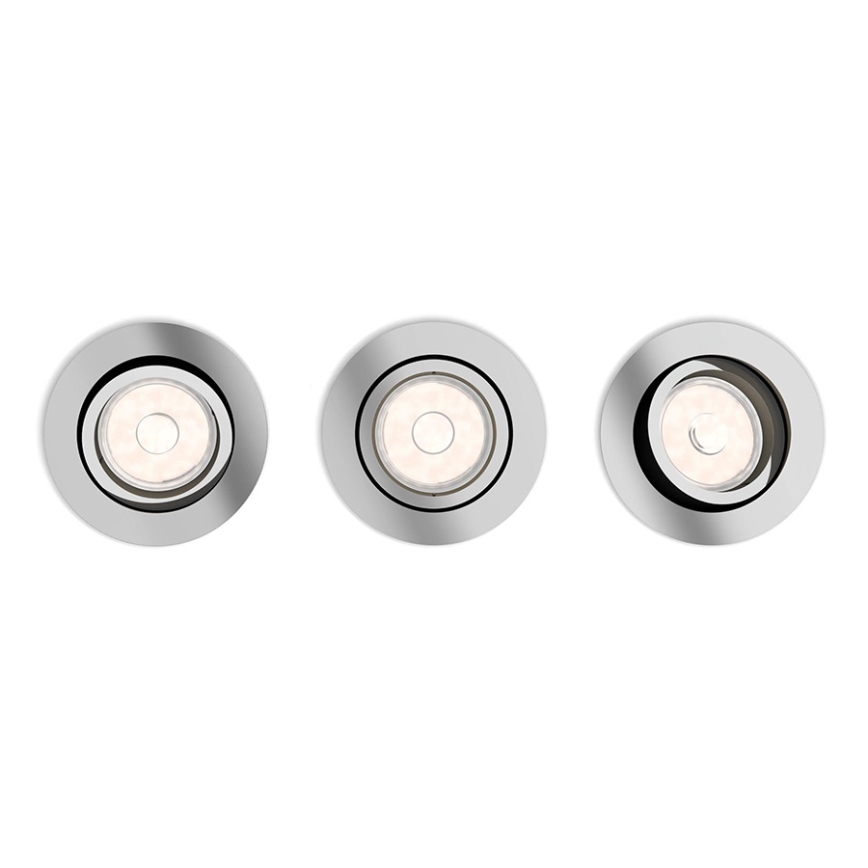 Philips 50393/11/PN - PACK 3x Luminaire encastrable DONEGAL 3xGU10/5,5W/230V