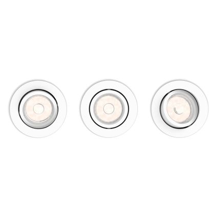 Philips 50393/31/PN - PACK 3x Luminaire encastrable DONEGAL 3xGU10/5,5W/230V