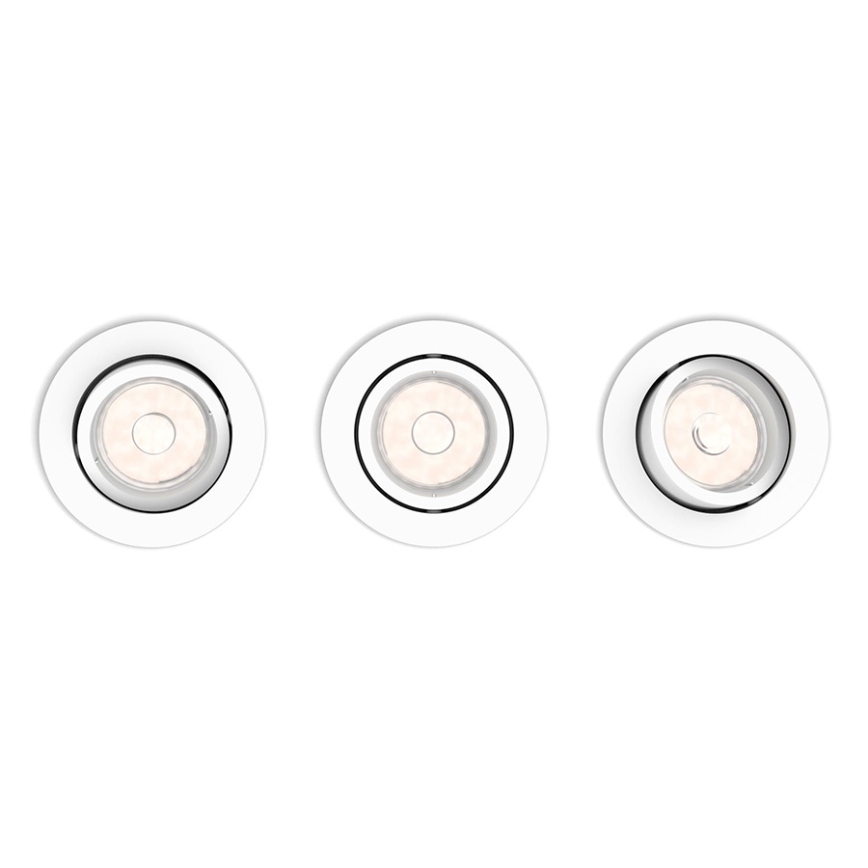 Philips 50393/31/PN - PACK 3x Luminaire encastrable DONEGAL 3xGU10/5,5W/230V