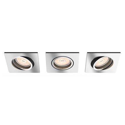 Philips 50403/11/PN - SET 3x Inbouwlamp DONEGAL 1xGU10/5,5W/230V