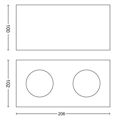 Philips 50492/31/P0 - Spot à intensité variable LED MYLIVING BOX 2xLED/4,5W/230V