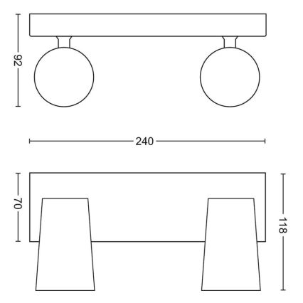 Philips - LED Spotlamp 2xGU10/5,5W/230V