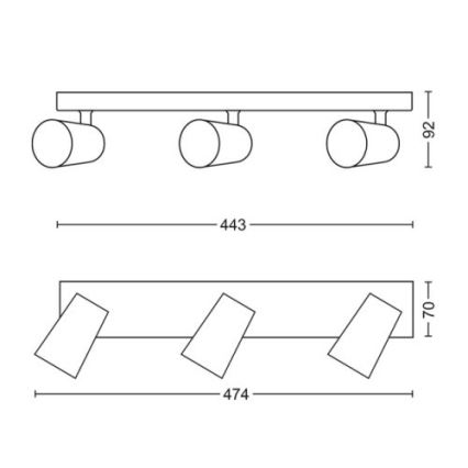 Philips - Spot LED 3xGU10/5,5W/230V