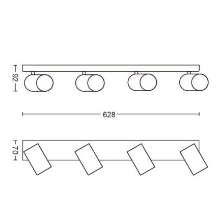 Philips - Spot 4xGU10/5,5W/230V