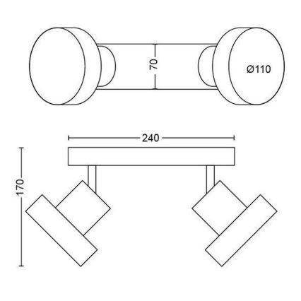 Philips 50602/31/P0 - LED Spot BUKKO 2xLED/4,5W/230V