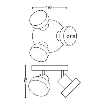 Philips - LED Spot BUKKO 3xLED/4,5W/230V