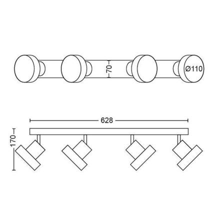 Philips 50604/30/P0 - Spot LED BUKKO 4xLED/4,3W/230V