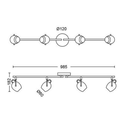 Philips 50614/30/P0 - Spot RIVANO 4xLED/4,3W/230V