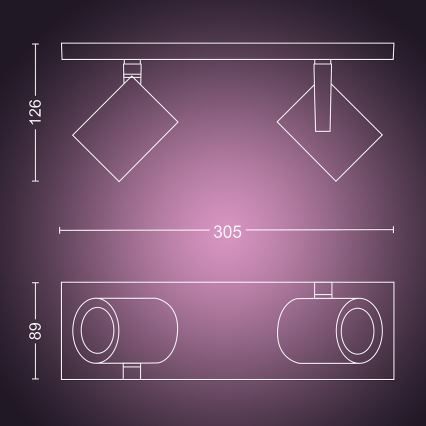 Philips - LED RGBW Dimbare spot Hue ARGENA 2xGU10/5,7W/230V