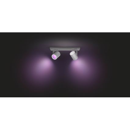 Philips - LED RGBW Spot à intensité variable Hue ARGENA 2xGU10/5,7W/230V