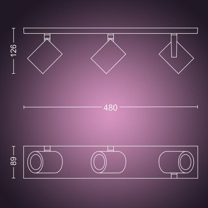 Philips - LED RGBW Dimbare spot Hue ARGENA 3xGU10/5,7W/230V