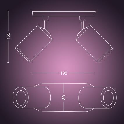 Philips - LED RGBW Dimbare spot Hue FUGATO 2xGU10/5,7W/230V