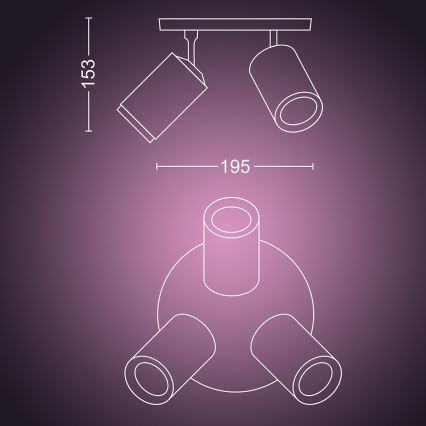 Philips - LED RGBW Dimbare spot Hue FUGATO 3xGU10/5,7W/230V