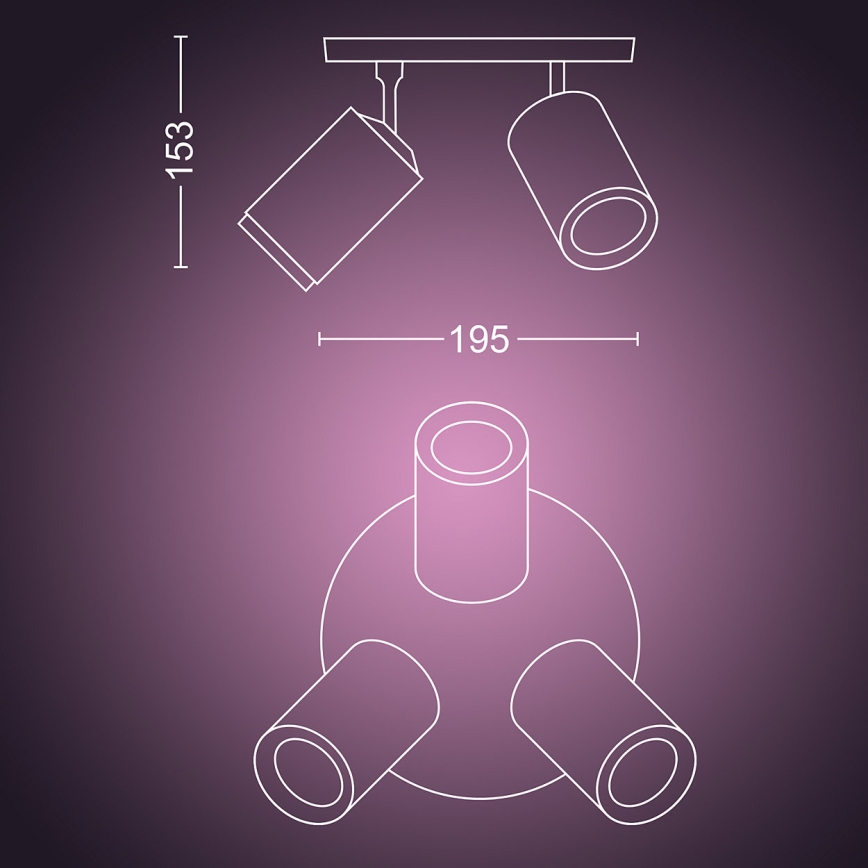 Philips - LED RGBW Dimbare spot Hue FUGATO 3xGU10/5,7W/230V