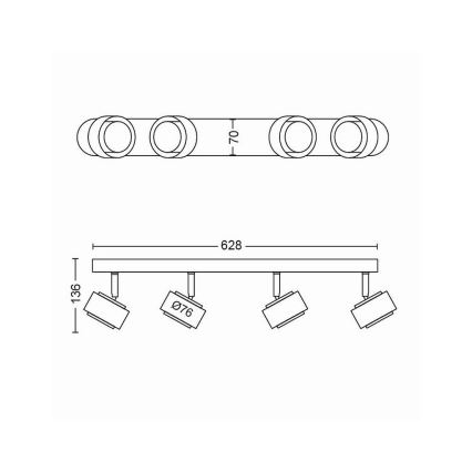 Philips 50654/30/P0 - LED spot FERANO 4xLED/4,3W/230V