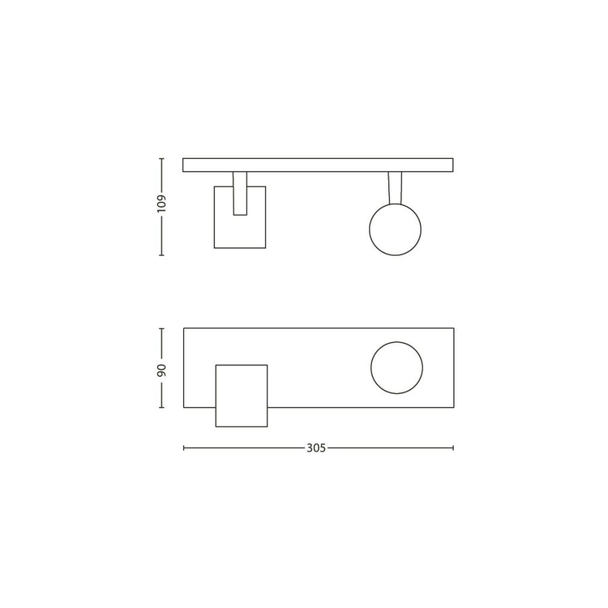 Philips 53092/48/16 - Spot RUNNER argent 2xGU10/35W/230V