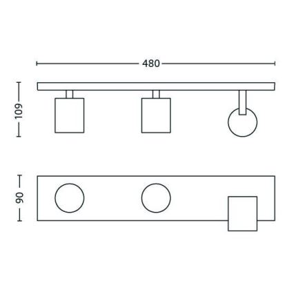 Philips - LED RGBW dimbare spot 3xGU10/6W/230V mat chroom + afstandsbediening