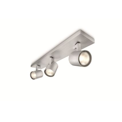 Philips - Spot LED RGBW dimmable 3xGU10/4,8W/230V chrome mat + télécommande
