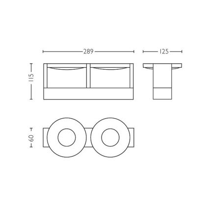 Philips 53152/48/P0 - LED Spot PARTICON 2xLED/4,5W/230V