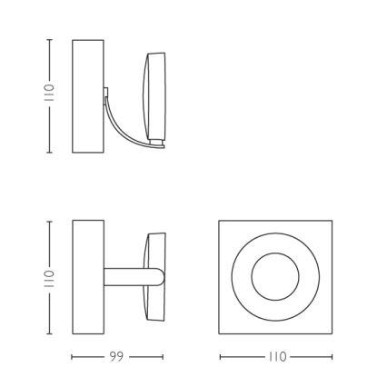 Philips 53170/31/P0 - Spot à intensité variable MYLIVING CLOCKWORK 1xLED/4,5W