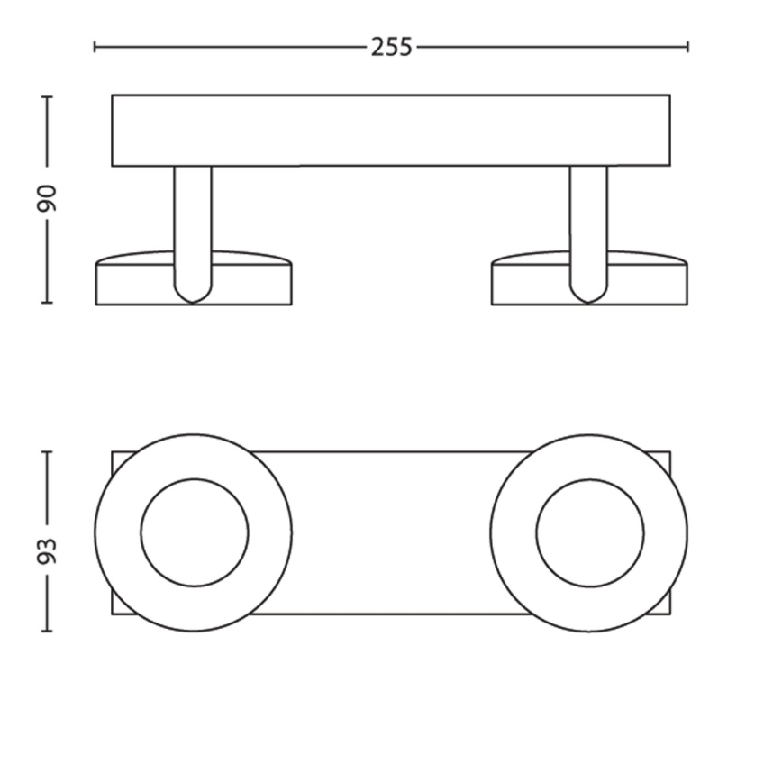 Philips - Spot à intensité variable 2xLED/4,5W/230V
