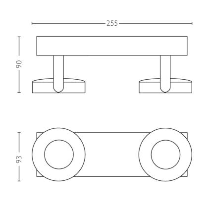 Philips 53172/31/P0 - Spot à intensité modulable MYLIVING CLOCKWORK 2xLED/4,5W