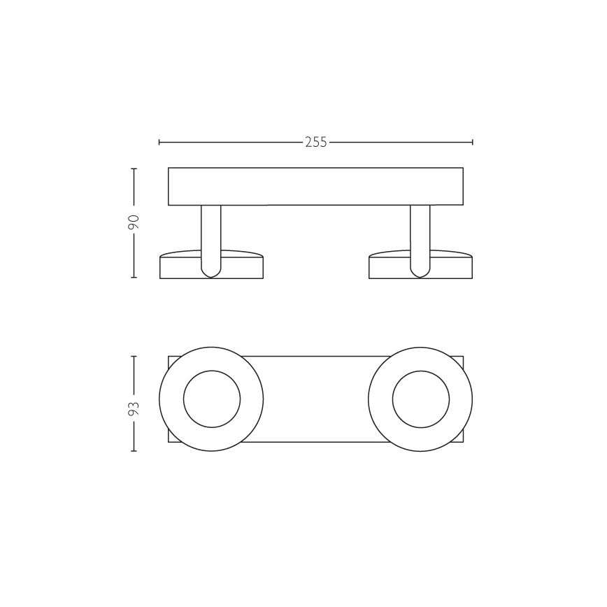 Philips 53172/31/P0 - Spot à intensité modulable MYLIVING CLOCKWORK 2xLED/4,5W