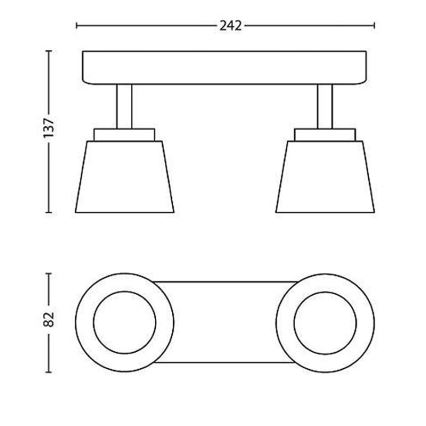 Philips - LED Spotlamp 2xLED/4W/230V