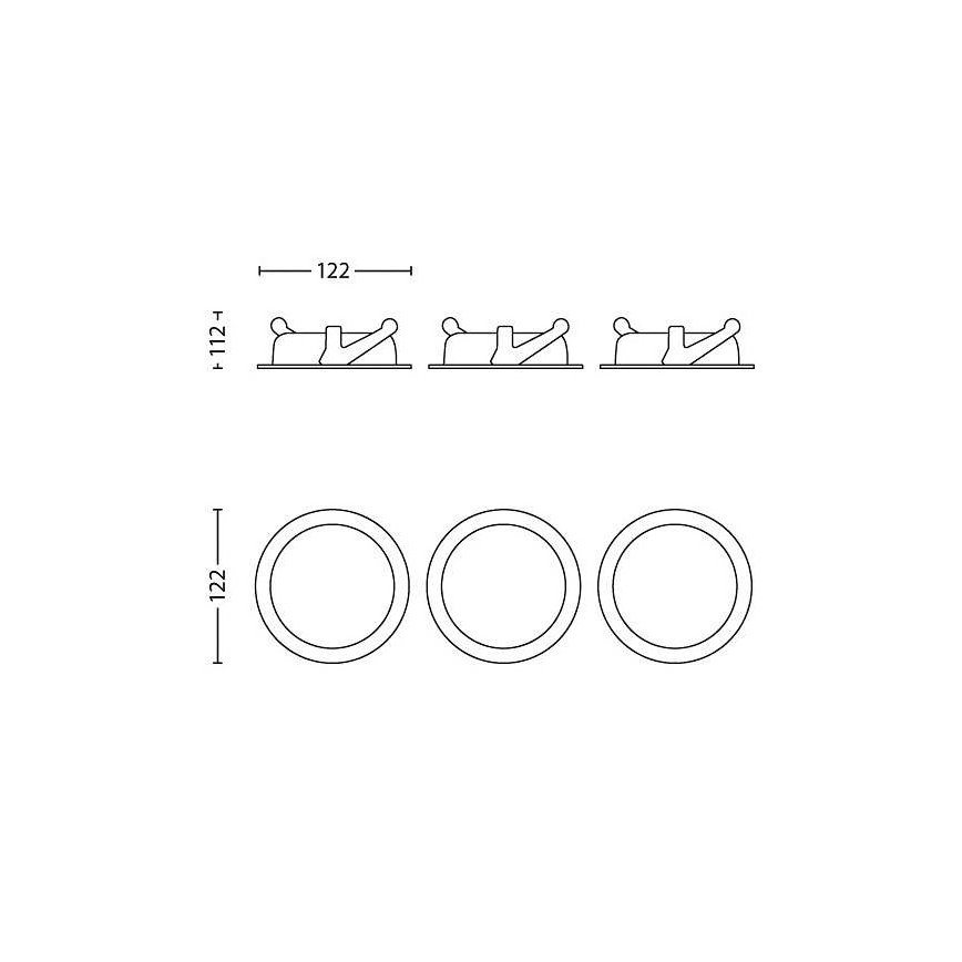 Philips - SET 3x Dimbare LED Inbouw lamp/4,5W/230V
