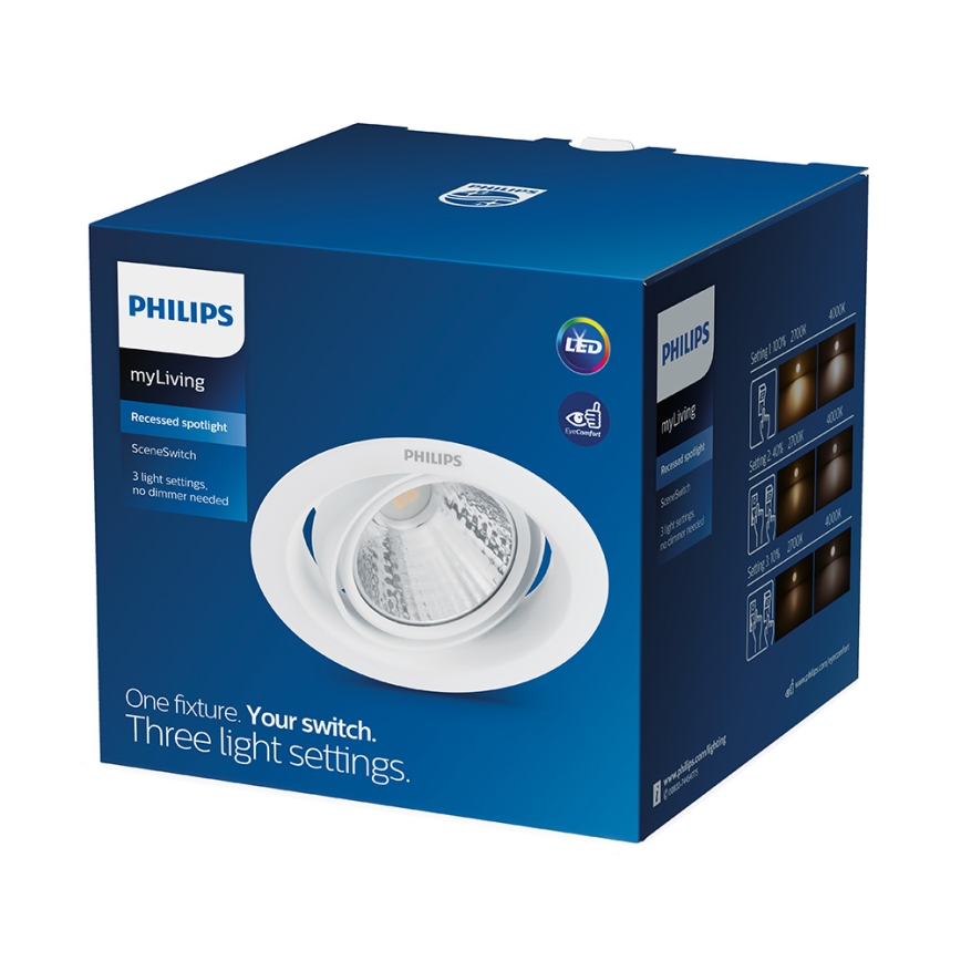 Philips - Dimbare LED-inbouwspot SCENE SWITCH LED/3W/230V 4000K