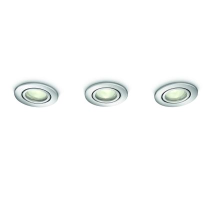 Philips - SET 3x Badkamer inbouwverlichting 3xGU10/35W/230V IP23