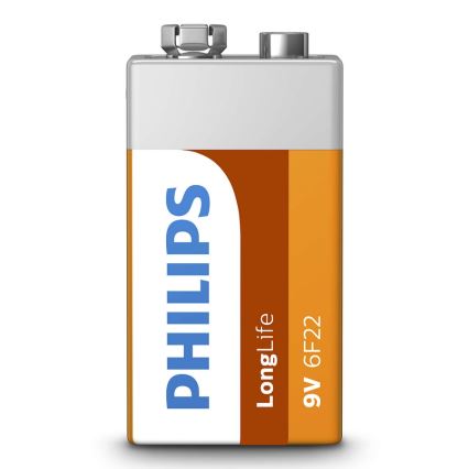 Philips 6F22L1B/10 - Pile au chlorure de zinc 6F22 LONGLIFE 9V 150mAh